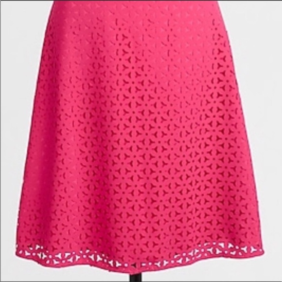 J crew pink laser cut cap sleeve dress size 2 - Picture 2 of 8